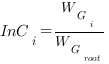 InC_i = {W_{G_i}} / {W_{G_{root}}}