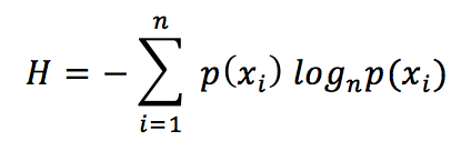 Shannon entropy formula